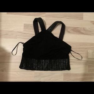 Woman’s very cute and stylish half leather top